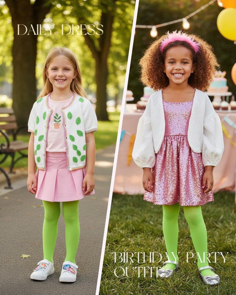 CHUNG Girls Light Weight Stretchy Footed Lights Students Ballet 1or3 pieces, Green, 5-8Y - Image 5
